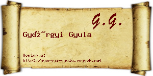 Györgyi Gyula névjegykártya